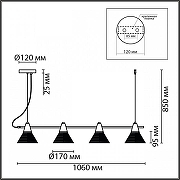 Подвесной светильник Lumion Corne 6596/4A цвет плафона/подвески Прозрачный, цвет арматуры Латунь-8