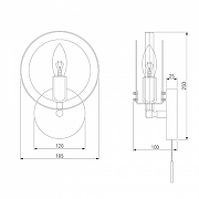 Бра Eurosvet Gallo 70121/1 черный цвет плафона/подвески Оранжевый, цвет арматуры Золото, Черный-3
