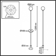 Ландшафтный светильник Odeon Light NATURE 7120/3GLC цвет черный-4