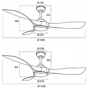 Светильник с вентилятором Sonex VIVA LED 7701/24L цвет плафона/подвески Белый, цвет арматуры Черный-5