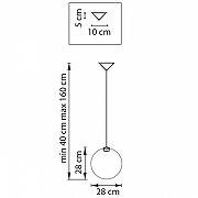 Подвесной светильник Lightstar Sferetta 801028 цвет плафона/подвески Светло-серый, цвет арматуры Красный-7