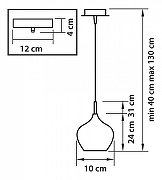 Подвесной светильник Lightstar Pentola 803040 цвет плафона/подвески Белый, цвет арматуры Хром-2