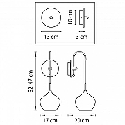 Бра Lightstar Pentola 803543 цвет плафона/подвески Белый, Оранжевый, цвет арматуры Хром-2