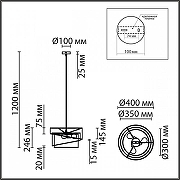 Подвесной светильник Lumion Indira 8040/3 цвет плафона/подвески Белый, Серый, Черный, цвет арматуры Никель-7