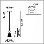Подвесной светильник Lumion Manola 8049/1А цвет плафона/подвески Прозрачный, цвет арматуры Хром-8