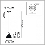 Подвесной светильник Lumion Natana 8055/1А цвет плафона/подвески Прозрачный, цвет арматуры Коричневый-8