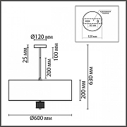 Светильник на штанге Lumion Damona 8108/7C цвет плафона/подвески Серый, цвет арматуры Латунь, Прозрачный-6