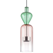 Подвесной светильник Lightstar Belle 814004 цвет плафона/подвески Зеленый, Розовый, цвет арматуры Хром-6