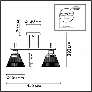 Светильник на штанге Lumion Vivian 8188/2C цвет плафона/подвески Прозрачный, цвет арматуры Латунь-8