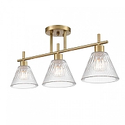 Светильник на штанге Lumion Vivian 8188/3C цвет плафона/подвески Прозрачный, цвет арматуры Латунь-1