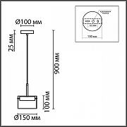Подвесной светильник Lumion Natalina 8232/1 цвет плафона/подвески Прозрачный, цвет арматуры Черный-8