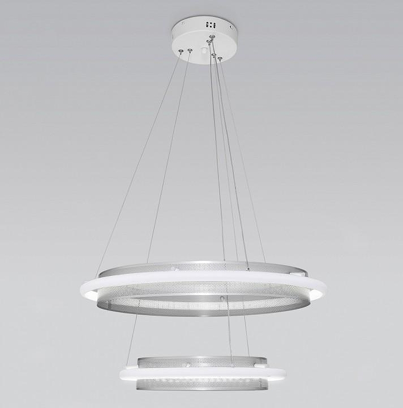 Подвесной светильник Eurosvet Imperio 90241/2 белый/ серебро Smart 