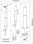 Ландшафтный светильник Eglo Fum1c1no 98151 цвет плафона/подвески Белый, цвет арматуры Черный-1