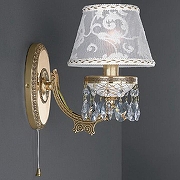 Бра Reccagni Angelo 7130 A 7130/1 цвет плафона/подвески Белый, Прозрачный, цвет арматуры Белый, Золото