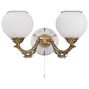 Бра Reccagni Angelo 8655 A 8655/2 цвет плафона/подвески Белый, цвет арматуры Бронза