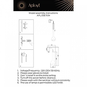 Бра Aployt W1s1a APL.058.11.04 цвет плафона/подвески Светло-серый, цвет арматуры Черный-2