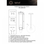 Подвесной светильник Aployt Mar1tt APL.063.16.18 цвет плафона/подвески Светло-серый, цвет арматуры Черный-3