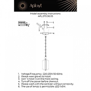 Подвесной светильник Aployt Lakres APL.070.06.05 цвет плафона/подвески Прозрачный, цвет арматуры Латунь-2