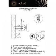 Накладной светильник Aployt Elo1za APL.341.21.06 цвет плафона/подвески Прозрачный, цвет арматуры Латунь-1