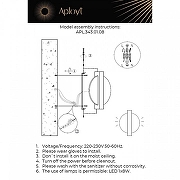 Накладной светильник Aployt Abeliya APL.343.01.08 цвет плафона/подвески Прозрачный, цвет арматуры Черный-1