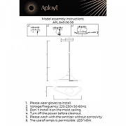 Подвесной светильник Aployt S1lv1 APL.649.06.08 цвет плафона/подвески Черный, цвет арматуры Черный-2