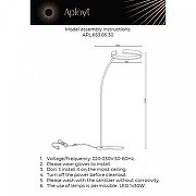 Торшер Aployt Leonn APL.653.05.30 цвет плафона/подвески Латунь, цвет арматуры Черный-1