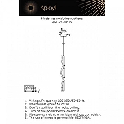 Подвесной светильник Aployt S1ndr1llon APL.773.06.16 цвет плафона/подвески Белый, цвет арматуры Черный-2