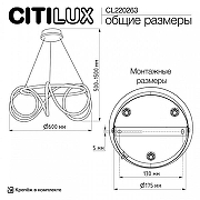 Подвесной светильник Citilux PYTHON CL220263 цвет плафона/подвески Белый, цвет арматуры Бронза-11