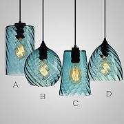 Подвесной светильник Imperiumloft CL RIB B CL-RIB01 цвет плафона/подвески Голубой, цвет арматуры Черный-1