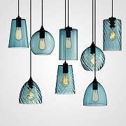 Подвесной светильник Imperiumloft CL RIB B CL-RIB01 цвет плафона/подвески Голубой, цвет арматуры Черный-3