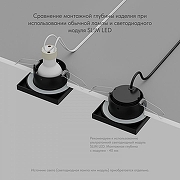 Встраиваемый светильник Denkirs DK3013 DK3015-BK цвет плафона/подвески Белый, цвет арматуры Черный-5