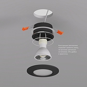 Встраиваемый светильник Denkirs DK3016 DK3016-BK цвет плафона/подвески Белый, цвет арматуры Черный-4