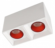 Накладной светильник Denkirs DK3030 DK3085-WH+RD цвет плафона/подвески Белый, Красный, цвет арматуры Белый
