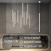 Подвесной светильник Denkirs Gl1ngor DK4303-WH цвет плафона/подвески Белый, цвет арматуры Белый-4