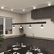 Светильник на штанге Denkirs SMART Мун DK8051-BK цвет плафона/подвески Белый, цвет арматуры Черный-5