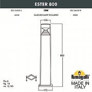 Ландшафтный светильник Fumagalli Ester DS1.564.000.AXD1L цвет плафона/подвески Прозрачный, цвет арматуры Черный-7