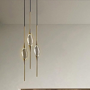 Светильник на штанге Imperiumloft FAME fame01 цвет плафона/подвески Прозрачный, цвет арматуры Латунь-1