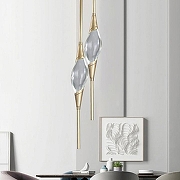 Светильник на штанге Imperiumloft FAME fame01 цвет плафона/подвески Прозрачный, цвет арматуры Латунь-2