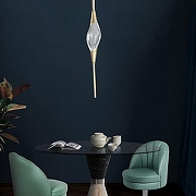 Светильник на штанге Imperiumloft FAME fame01 цвет плафона/подвески Прозрачный, цвет арматуры Латунь-5