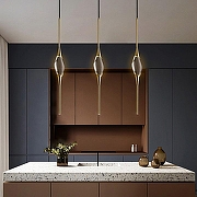 Светильник на штанге Imperiumloft FAME fame01 цвет плафона/подвески Прозрачный, цвет арматуры Латунь-11