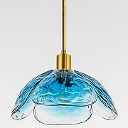 Светильник на штанге Imperiumloft FLEUR A FLEUR-A01 цвет плафона/подвески Синий, цвет арматуры Золото