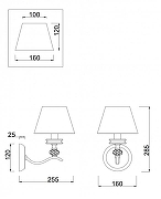 Бра Freya Alessandra FR2016WL-01BZ цвет плафона/подвески Белый, цвет арматуры Бронза, Прозрачный-2