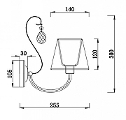 Бра Freya Vanda FR2030WL-02G цвет плафона/подвески Бежевый, Прозрачный, цвет арматуры Золото-2