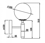 Бра Freya Zelda FR5122WL-01BS цвет плафона/подвески Прозрачный, цвет арматуры Латунь-1