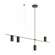 Светильник на штанге Freya Enzo FR5201PL-04B цвет плафона/подвески Черный, цвет арматуры Латунь, Черный-1