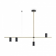 Светильник на штанге Freya Enzo FR5201PL-04B цвет плафона/подвески Черный, цвет арматуры Латунь, Черный-2