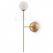 Бра Freya Doublety FR5382WL-01BS цвет плафона/подвески Белый, Прозрачный, цвет арматуры Латунь