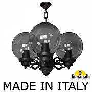 Подвесной светильник Fumagalli Globe 250 G25.120.S30.AZF1R цвет плафона/подвески Дымчатый, цвет арматуры Черный-1