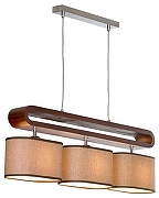 Подвесной светильник Lussole Nulvi GRLSF-2103-03 цвет плафона/подвески Коричневый, цвет арматуры Красный, Хром-1