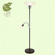 Торшер с подсветкой LGO Douglas GRLSP-0021 цвет плафона/подвески Белый, цвет арматуры Коричневый, Хром-1